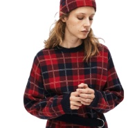 【2019黑五】Lacoste Stand-Up Neck Tartan Check 女士羊毛衫