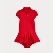 Ralph Lauren 拉夫·劳伦 Piqué Polo Dress & Bloomer 婴儿Polo裙套装