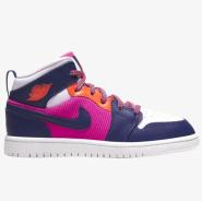 【额外8折】乔丹 Air Jordan 1 Mid 中童款篮球鞋 粉紫