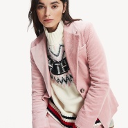 Tommy Hilfiger 复古粉色灯芯绒西装外套