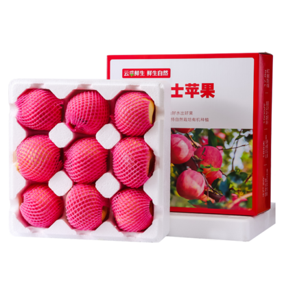 【礼盒装】#11只苹果#5斤装 75以上大苹果烟台栖霞红富士水果新鲜