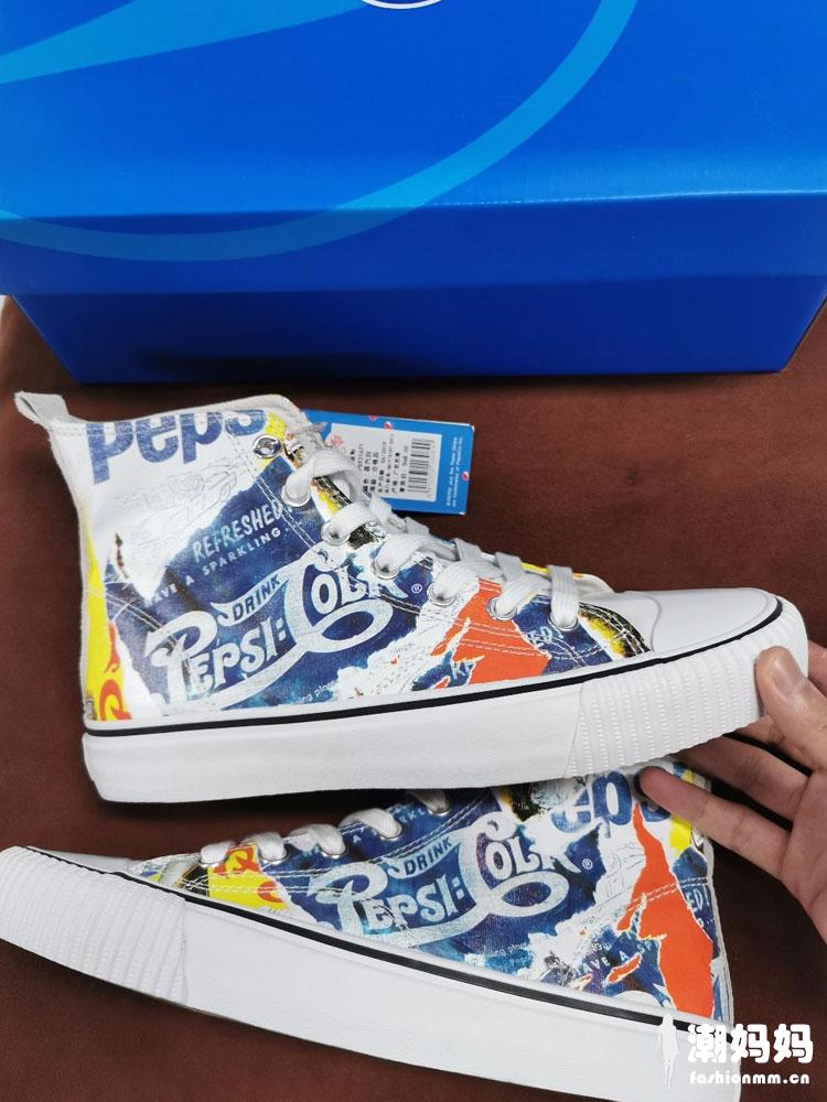 Pepsi  印花高帮帆布鞋